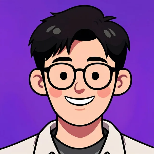 Cartoon style AI avatar example with bold outlines